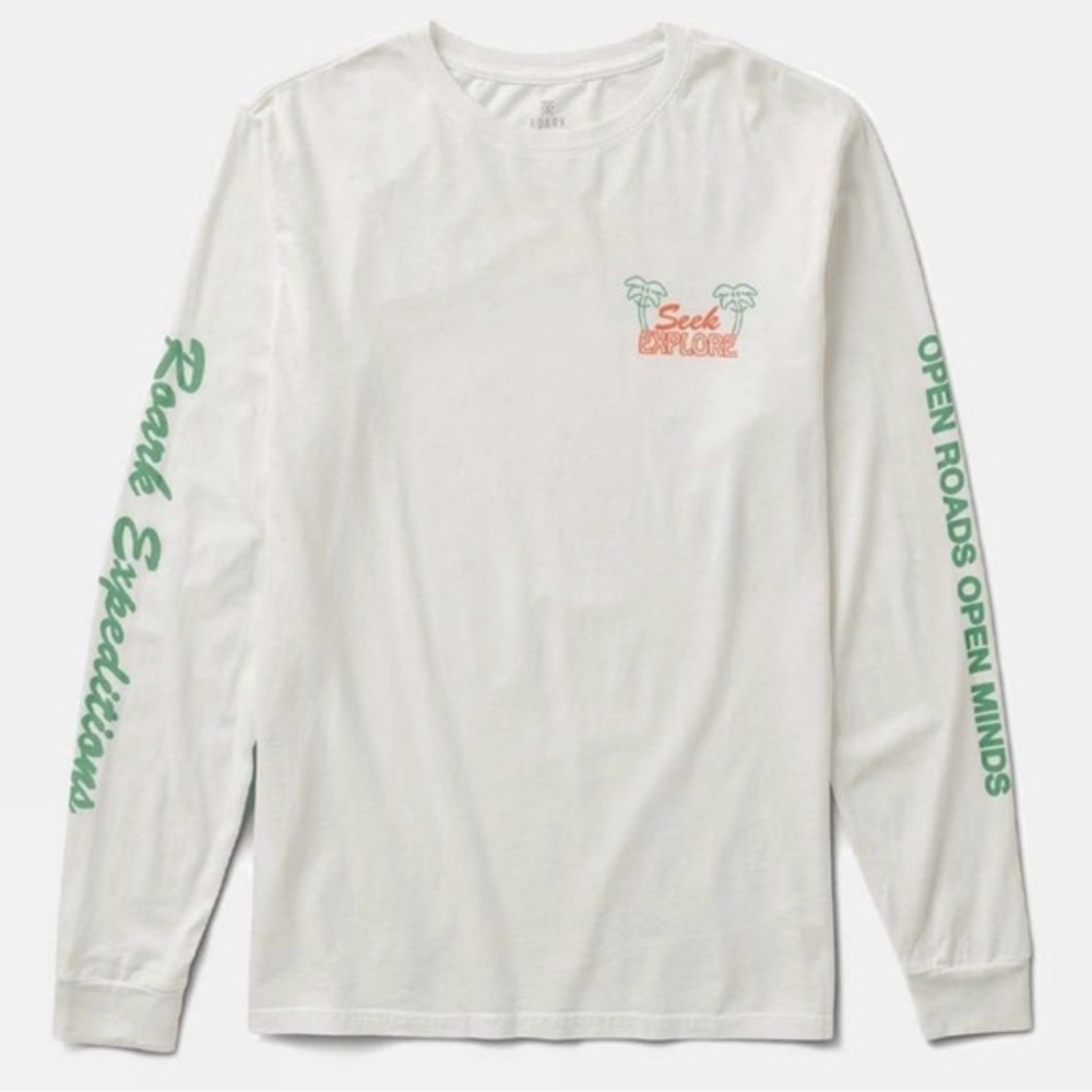 New Roark Men’s Long Sleeve T Shirt Size Large Open Roads Open Minds NWT